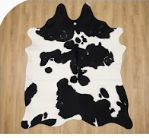 Genuine Black and White Cowhide Rug | Natural Spotted Cow Skin Area Rug | Classic Holstein Pattern Leather Carpet for Living Room