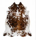 Authentic Brown and White Spotted Cowhide Area Rug – Genuine Salt & Pepper Pattern Leather Mat