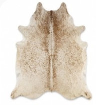 Authentic Champagne Beige & Cream Salt Pepper Cowhide Area Rug – Genuine Natural Leather Accent Mat