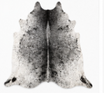 Black & White Speckled Cowhide Rug | Genuine Cow Skin Rug | Natural Hair on Hide Area Rug | Modern Farmhouse Decor