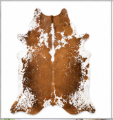 Brown and White Salt & Pepper Cowhide Rug - Genuine Speckled Leather Area Rug