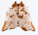 Brown & White Speckled Cowhide Rug | Genuine Natural Cow Skin Rug | Western Farmhouse Area Rug | Real Leather Hide Carpet