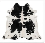 Genuine Black and White Cowhide Rug | Natural Spotted Holstein Pattern Cowskin Area Rug | Modern Leather Carpet for Living Room
