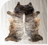 Genuine Brown Brindle Cowhide Rug | Natural Honey & Dark Striped Cow Hide Leather Area Rug | Exotic Western Living Room Floor Decor