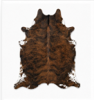 Brown Brindle Cowhide Rug - Genuine Dark Chestnut Leather Area Rug