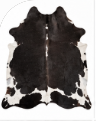 Authentic Black and White Salt & Pepper Cowhide Area Rug – Genuine Speckled Leather Accent Mat