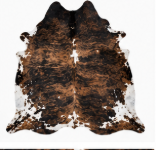 Dark Brindle Cowhide Rug – Genuine Hair on Hide Area Rug, Black Brown Cow Skin Rug, Rustic Western Home Decor