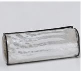 Authentic Silver Stenciled Cowhide Rug - Metallic Printed Leather Area Rug