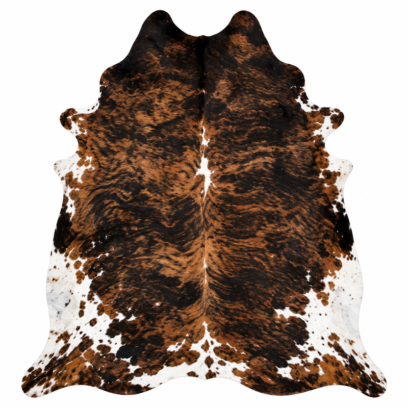 Brindle Cowhide Rug Natural Cow Skin Area Rug Brown Black White Cowhide Rug Genuine Hair On Hide Western Farmhouse Decor  Description