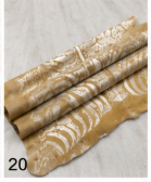 Authentic Tan and White Stenciled Cowhide Rug - Printed Leather Area Rug