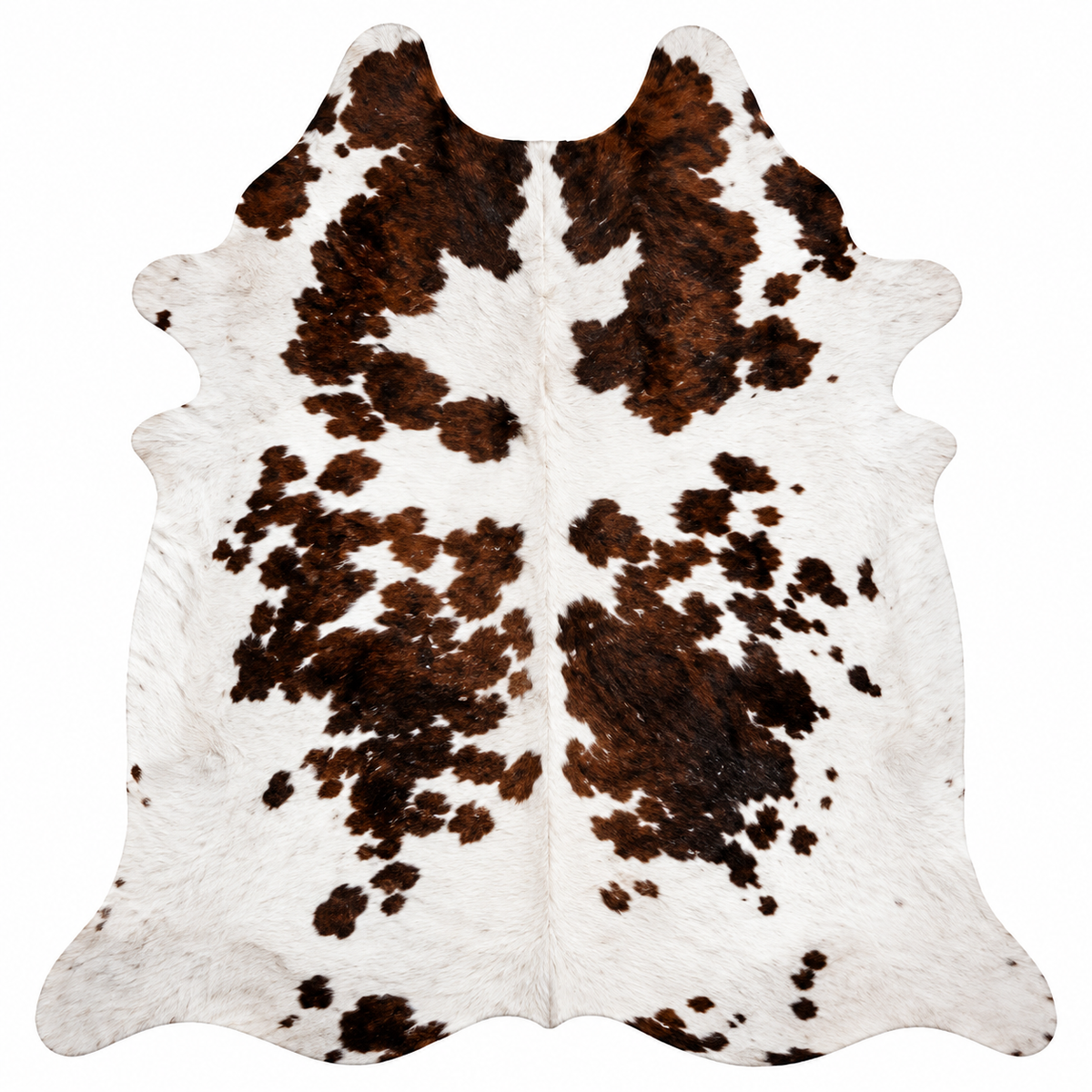 Brown & White Cowhide Rug – Genuine Natural Cow Skin Area Rug, Western Farmhouse Decor, Real Hair On Hide Rug, Living Room Accent Rug