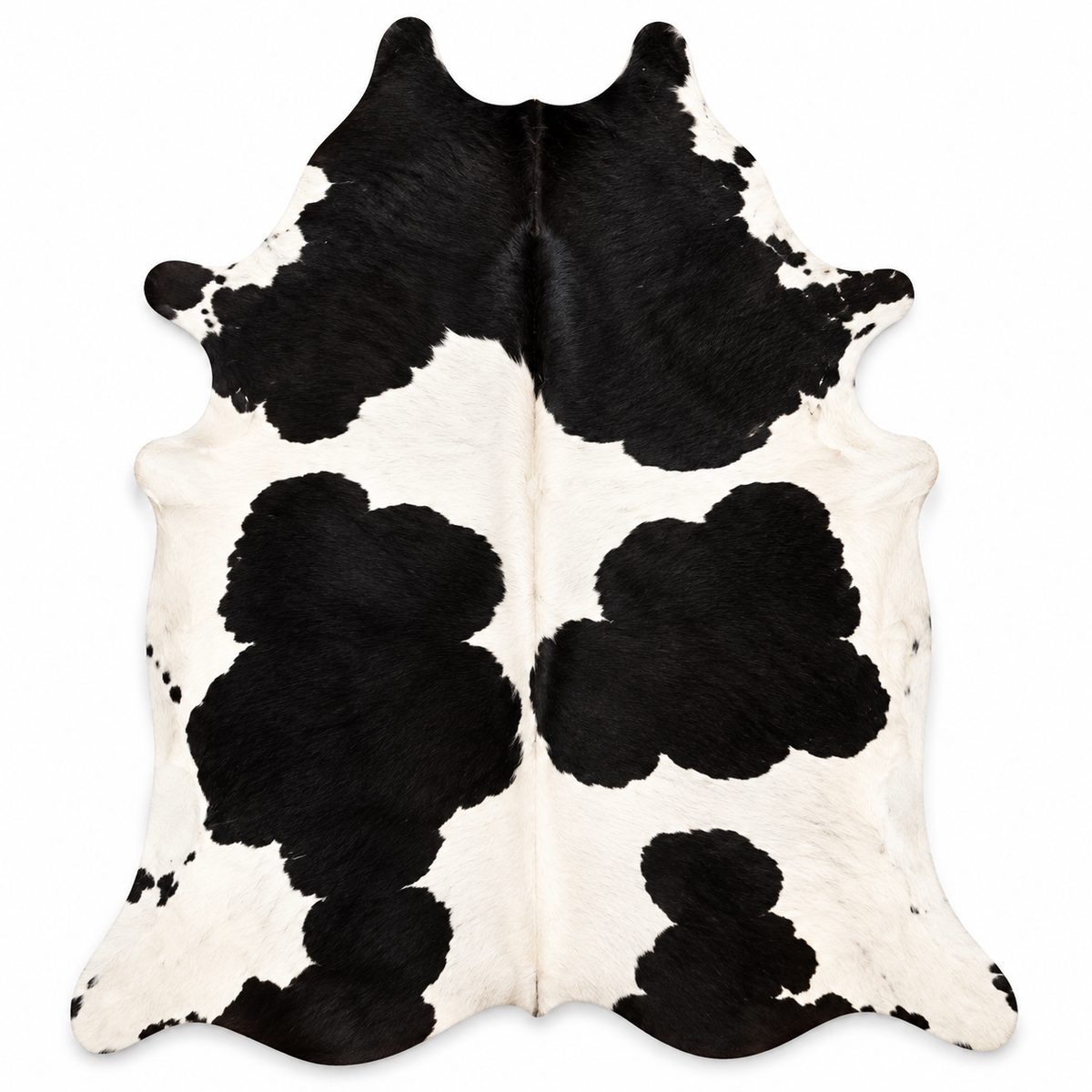 Authentic Classic Black and White Spotted Cowhide Area Rug – Genuine Holstein Leather Accent Mat