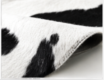 Classic Black and White Cowhide Rug, Genuine Hair-on-Hide Area Rug