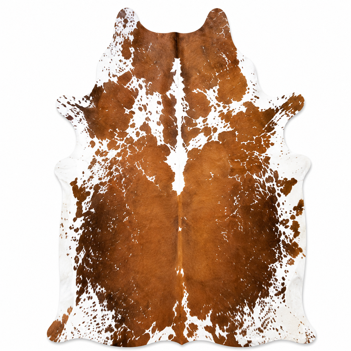 Brown and White Salt & Pepper Cowhide Rug - Genuine Speckled Leather Area Rug