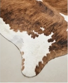 Authentic Chestnut Brown & White Spine Cowhide Area Rug – Genuine Natural Leather Accent Mat