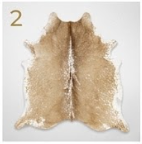 Light Beige & White Cowhide Rug - Genuine Soft Palomino Leather Area Rug