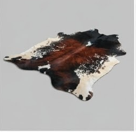 Genuine Tricolor Chestnut Brown Cowhide Rug | Black & Off-White Speckled Cowskin Area Rug | Rustic Modern Western Leather Carpet