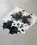 Genuine Black & White Peppered Cowhide Rug | Black Saddle Speckled Area Rug | Natural Salt and Pepper Cowskin Floor Carpet