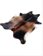 Genuine Tricolor Cowhide Rug | Black Chestnut Brown & White Natural Leather Area Rug | Exotic Salt and Pepper Cow Skin Floor Decor