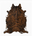 Brown Brindle Cowhide Rug - Genuine Dark Chestnut Leather Area Rug