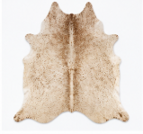 Authentic Light Beige & Cream Salt Pepper Cowhide Area Rug – Genuine Natural Leather Accent Mat