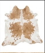 Genuine Champagne Beige & White Cowhide Rug | Natural Light Tan Spotted Cowskin Area Rug | Soft Cream Leather Carpet for Living Room