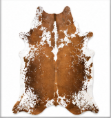 Brown and White Salt & Pepper Cowhide Rug - Genuine Speckled Leather Area Rug