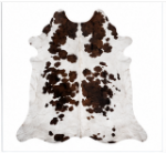 Brown & White Cowhide Rug – Genuine Natural Cow Skin Area Rug, Western Farmhouse Decor, Real Hair On Hide Rug, Living Room Accent Rug