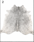 Authentic Light Grey & White Salt Pepper Cowhide Area Rug – Genuine Natural Leather Accent Mat