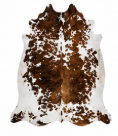 Authentic Brown and White Spotted Cowhide Area Rug – Genuine Salt & Pepper Pattern Leather Mat