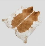 Genuine Honey Cognac & Off-White Cowhide Rug | Natural Caramel Brown Leather Area Rug | Warm Southwestern Western Cowskin Carpet for Living Room