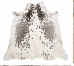 White & Silver Speckled Cowhide Rug – Genuine Hair On Hide Rug, Natural Cow Skin Area Rug, Modern Farmhouse Decor