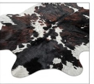 Tricolor Black, Brown & White Cowhide Rug - Genuine Patchwork Natural Leather Area Rug