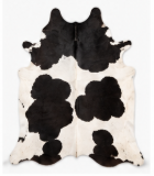 Authentic Classic Black and White Spotted Cowhide Area Rug – Genuine Holstein Leather Accent Mat