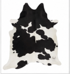 Classic Black and White Cowhide Rug - Genuine Natural Leather Area Rug