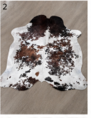 Tricolor Cowhide Rug - Genuine Leather Brown, Black & White Area Rug