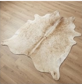 Genuine Champagne Beige Cowhide Rug | Natural Light Tan Brindle Cowskin Area Rug | Soft Cream Leather Carpet for Living Room