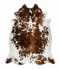 Authentic Brown and White Spotted Cowhide Area Rug – Genuine Salt & Pepper Pattern Leather Mat