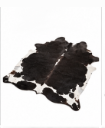 Authentic Black and White Salt & Pepper Cowhide Area Rug – Genuine Speckled Leather Accent Mat