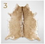 Light Beige & White Cowhide Rug - Genuine Soft Palomino Leather Area Rug