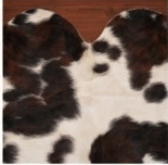 Genuine Dark Brown & White Spotted Cowhide Rug | Natural Brown Holstein Cowskin Area Rug | Rustic Modern Farmhouse Decor Carpet