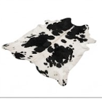 Genuine Black and White Cowhide Rug | Natural Spotted Holstein Pattern Cowskin Area Rug | Modern Leather Carpet for Living Room