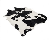 Genuine Black and White Cowhide Rug | Natural Spotted Cow Skin Area Rug | Classic Holstein Pattern Leather Carpet for Living Room