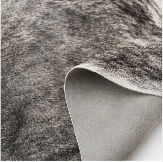 Grey Salt and Pepper Cowhide Rug - Genuine Brindle Leather Area Rug