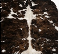 Genuine Natural Cowhide Rug | Tricolor Dark Brown & White Speckled Cow Hide Leather Floor Mat | Salt and Pepper Cowskin Area Rug