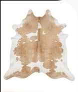 Genuine Champagne Beige & White Cowhide Rug | Natural Light Tan Spotted Cowskin Area Rug | Soft Cream Leather Carpet for Living Room