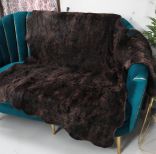Authentic Dark Brown Stenciled Cowhide Rug -  Printed Leather Area Rug
