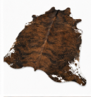 Brown Brindle Cowhide Rug - Genuine Dark Chestnut Leather Area Rug