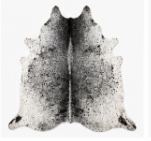 Black & White Speckled Cowhide Rug | Genuine Cow Skin Rug | Natural Hair on Hide Area Rug | Modern Farmhouse Decor