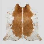 Genuine Honey Cognac & Off-White Cowhide Rug | Natural Caramel Brown Leather Area Rug | Warm Southwestern Western Cowskin Carpet for Living Room